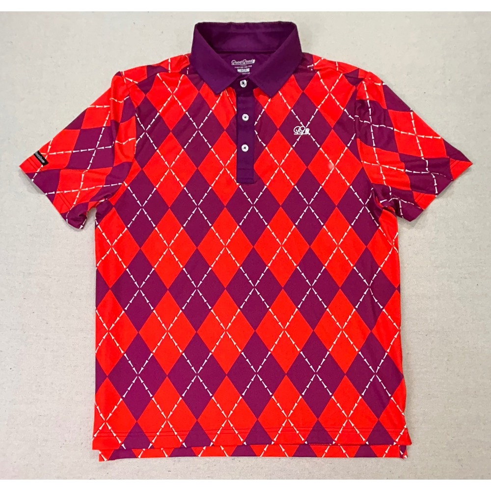 Good Good Golf Polo Shirts Bundle Mens Medium Argyle Camo Performance Lot 2 AOP